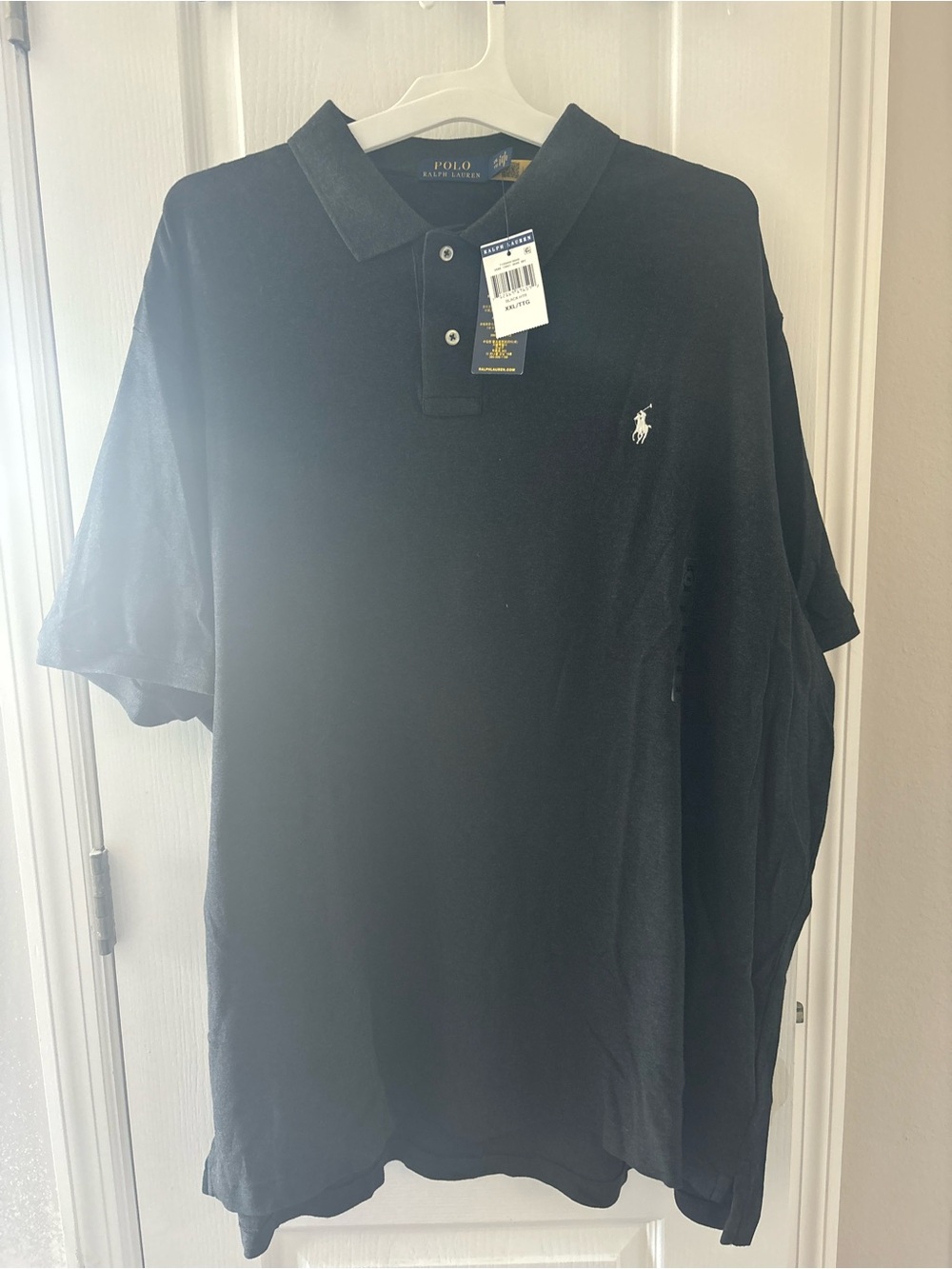 Ralph Lauren Black Men’s Polo with White Pony Logo